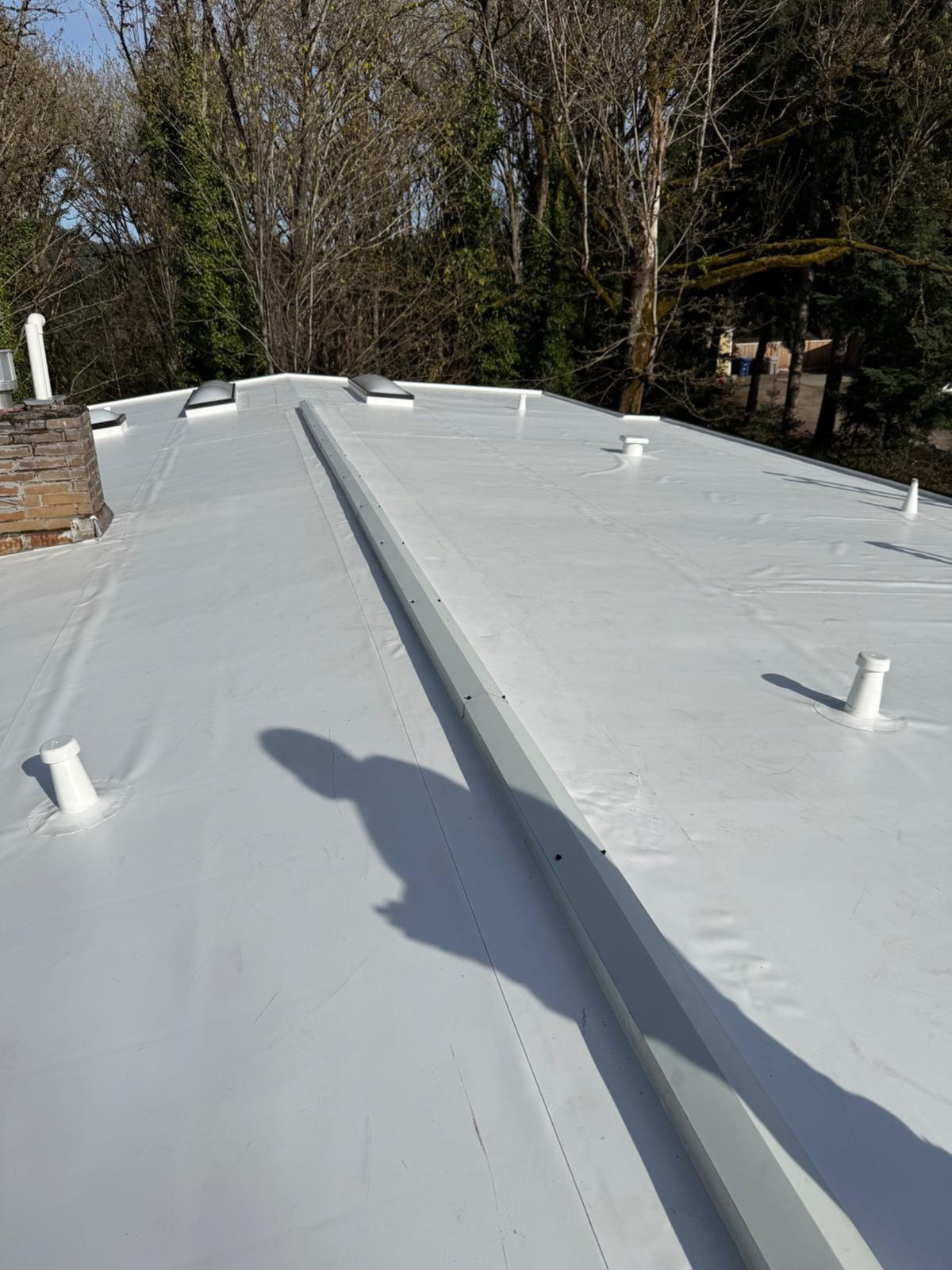 Completed commercial TPO roof