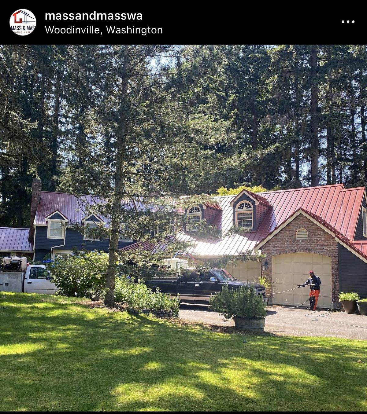 After - Standing seam metal roof installed